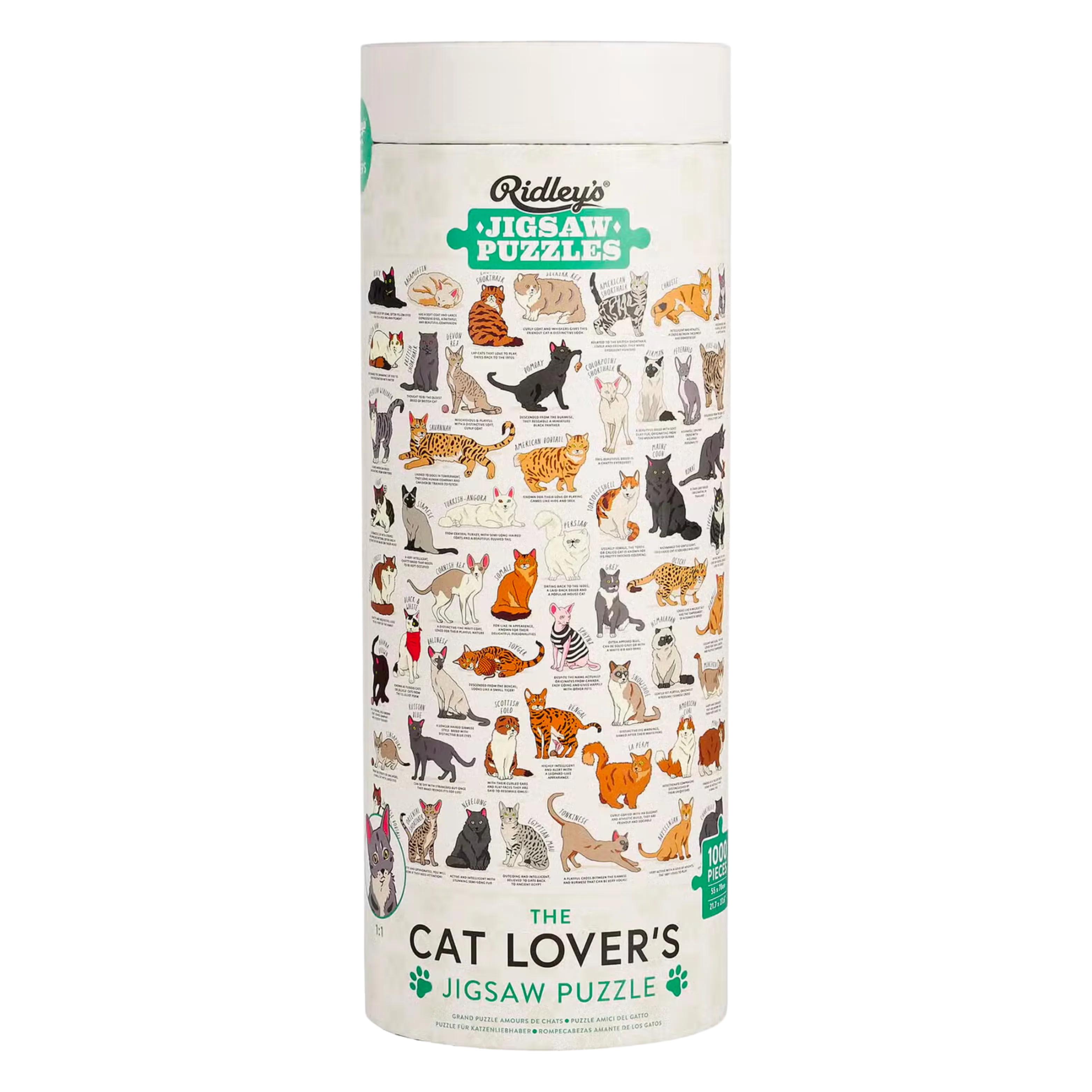 1000pc Cat Lover's Cream Jigsaw Puzzle