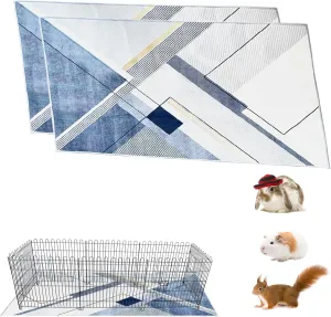 2 Pack Guinea Pig Cage Liner Washable,47"x31" Cage Liner for Rabbits Reusable Guinea Pig Bedding Anti Slip Super Absorbent Bunny Pee Pads Sleeping Rug Mat for Ferret,Hamster,Hedgehog,Chinchilla