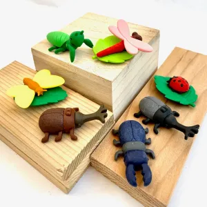 382961 IWAKO BUG HUNT ERASER CARD-SINGLE