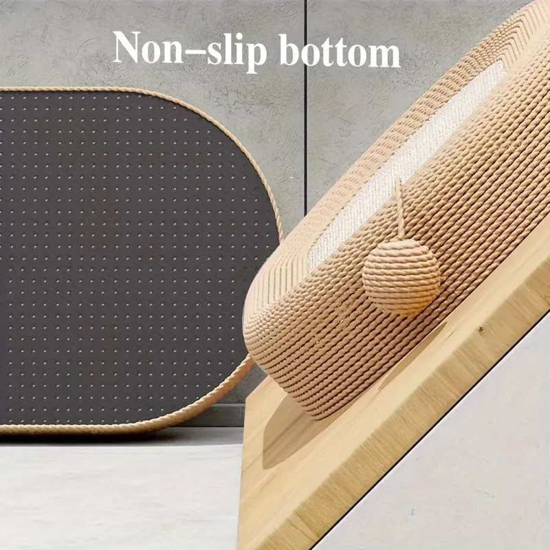 3in1 Sisal Cat Scratcher Pad Extra Large Oval Durable Board Bed With Toy Ball AU