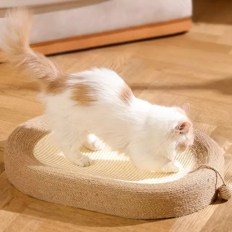 3in1 Sisal Cat Scratcher Pad Extra Large Oval Durable Board Bed With Toy Ball AU