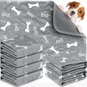 6Pack Washable Pee Pads for Dogs 24 X 16 Inch Reusable Puppy Pads, High Urine Absorption Waterproof Puppy Pad Reusable Potty Pads for Dogs Whelping Potty Training