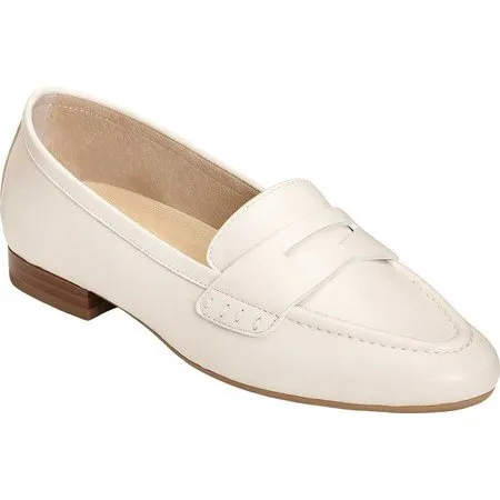 Aerosoles Women's MAP Out Loafer Bone Leather Slip On Shoes