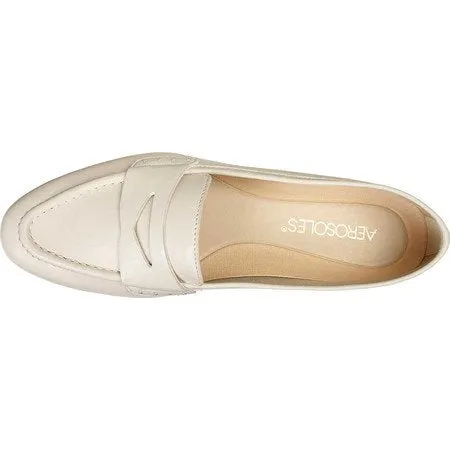 Aerosoles Women's MAP Out Loafer Bone Leather Slip On Shoes