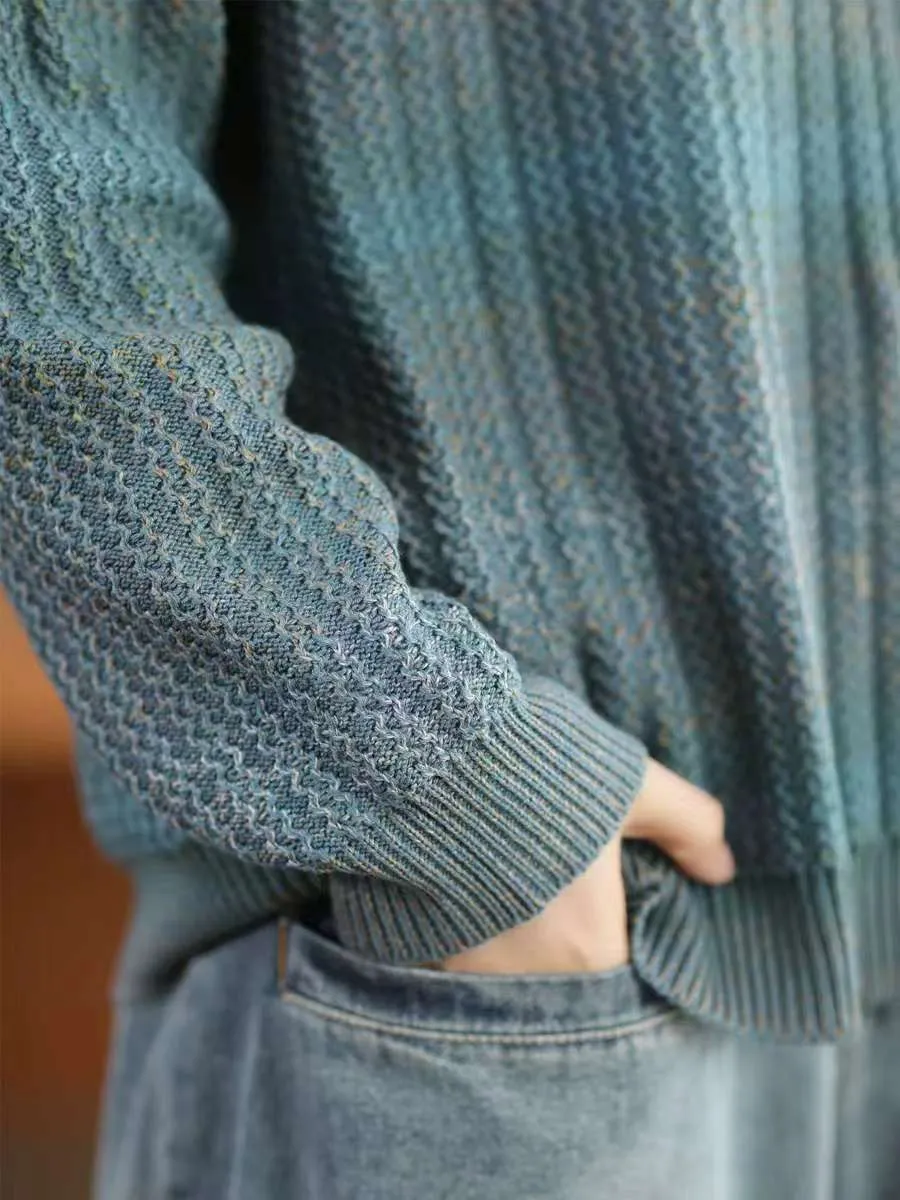 Autumn Winter Cozy Round Neck Knit Pullover Casual Sweaters