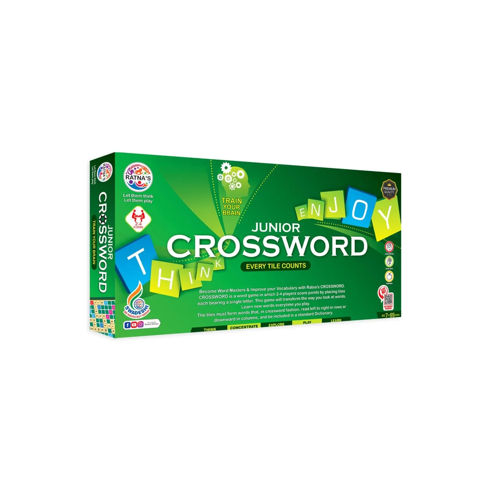BKDT Marketing Crossword English Word Puzzle Game for Kids - Vocabulary Builder for Kids (Crossword)