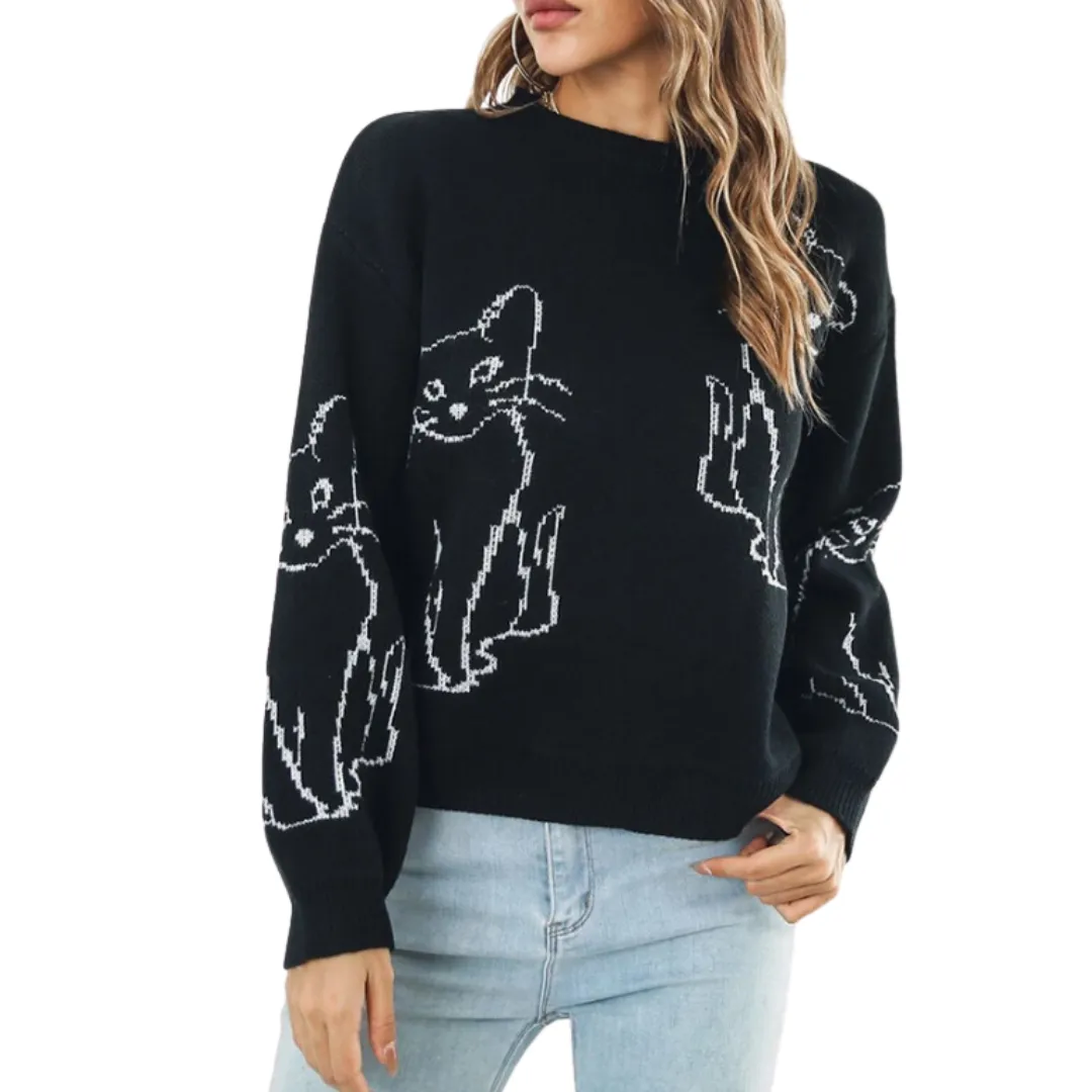 Black Cat Sweater
