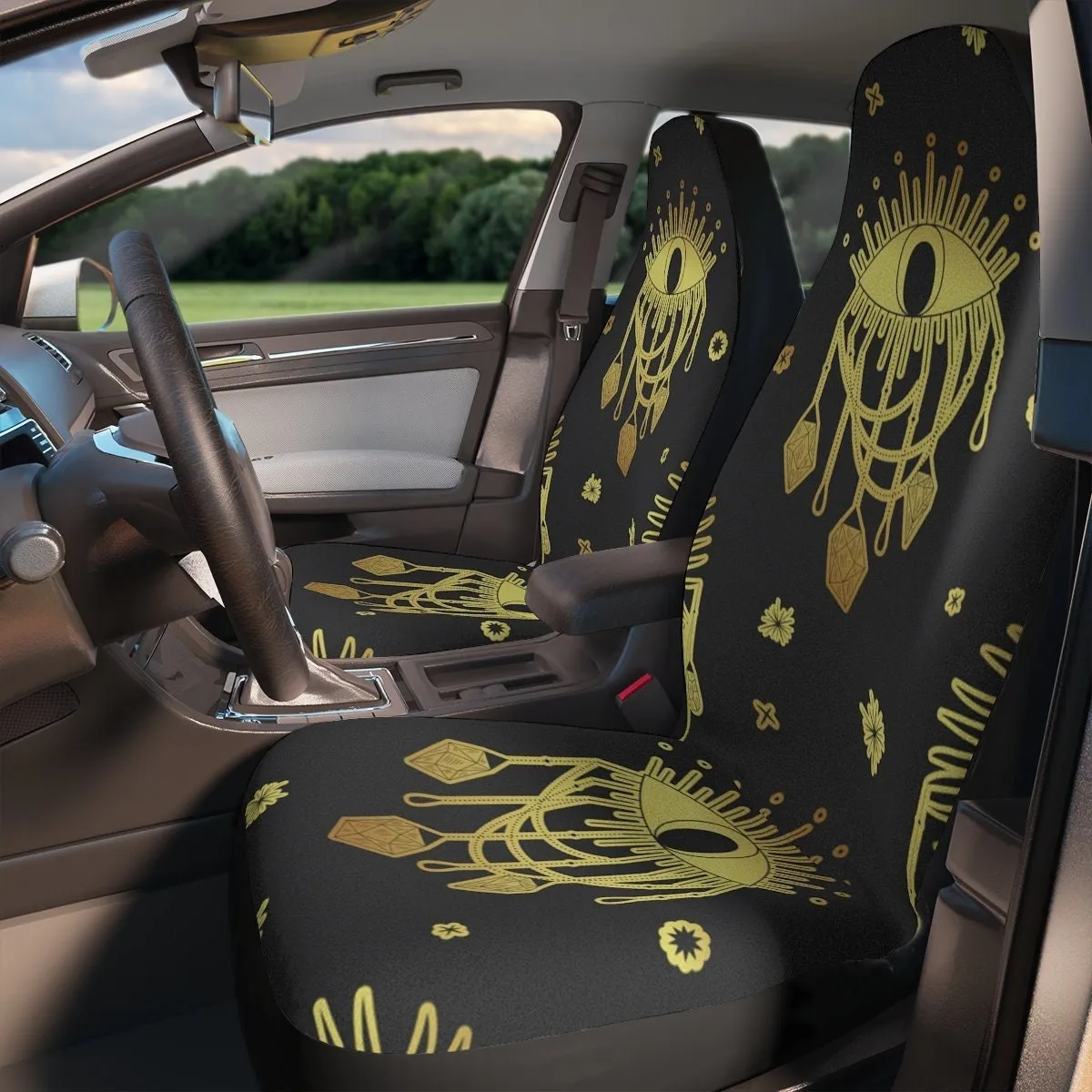 Car Seat Covers, Sun Cute Car Accessories for Women, Hippie Car Decor, Third Eye Universal Car Chair Cover, Boho Gothic Vehicle Seat Cover