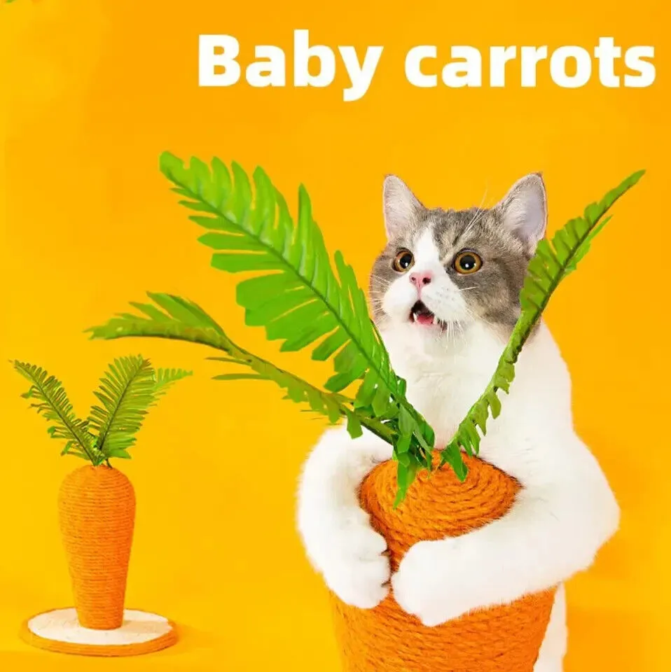 Cat Kitten Carrot Shaped Scratching Scratcher Tree Toy