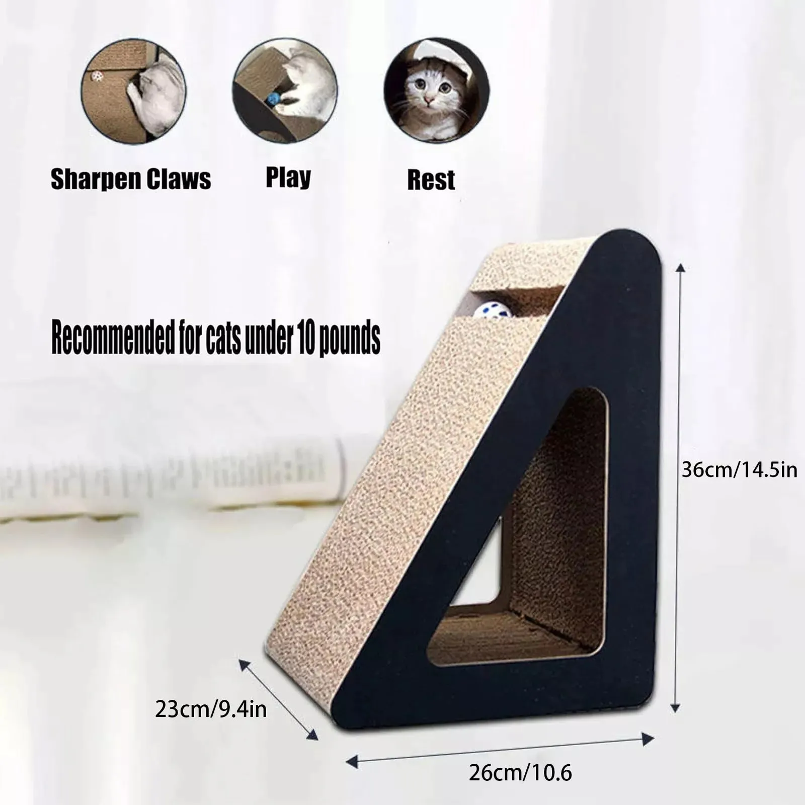 Cat Scratcher Scratching Board Corrugated Cardboard Scratch Bed Toy Pad Mat