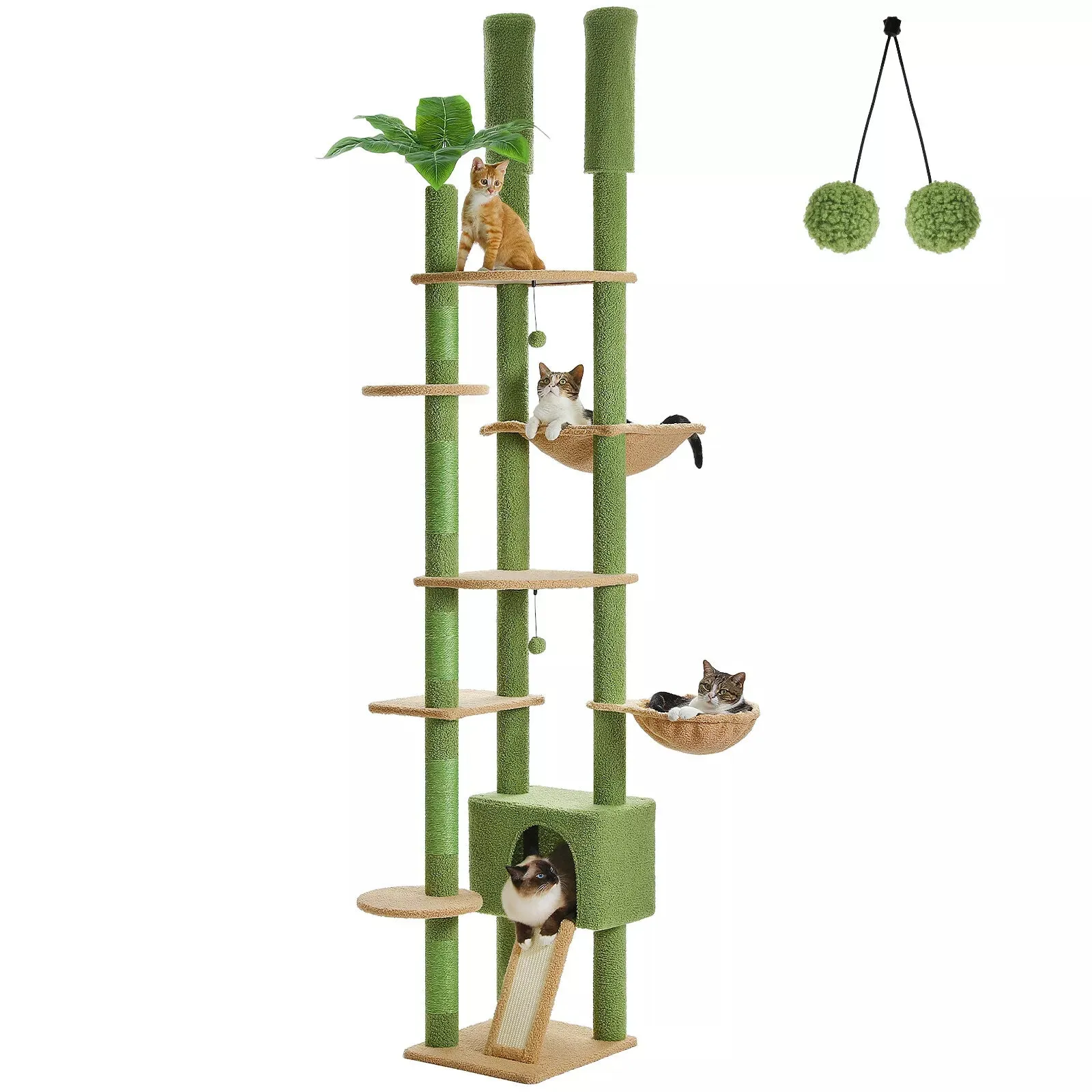 Cat Tree Tower Scratching Post Floor to Ceiling Cats Tower Furniture