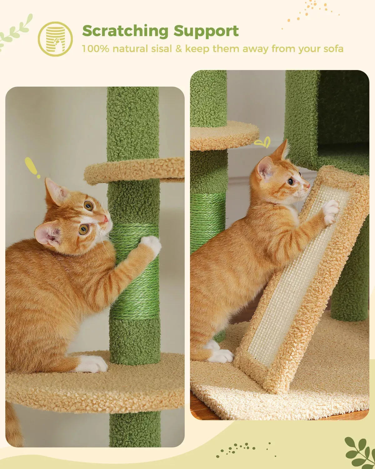 Cat Tree Tower Scratching Post Floor to Ceiling Cats Tower Furniture