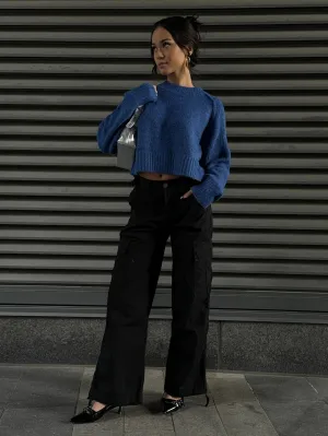C'EST MOI Crop Knit Crewneck Sweater