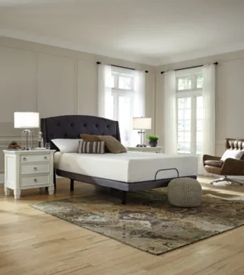 Chime 12 Inch Memory Foam Queen Mattress in a Box with Head-Foot Model Best Queen Adjustable Base