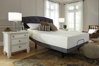 Chime 12 Inch Memory Foam Queen Mattress in a Box with Head-Foot Model Best Queen Adjustable Base