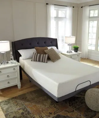 Chime 12 Inch Memory Foam Queen Mattress in a Box with Head-Foot Model Best Queen Adjustable Base