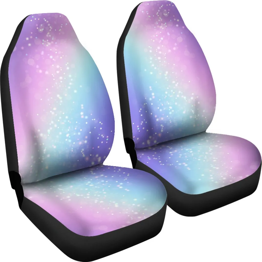 Custom Car Seat Covers - Bokeh Star Effect #101 | Purple Car Seat Covers Set, Lilac Car Seat Covers Set, Pink Car Seat Covers For Vehicle