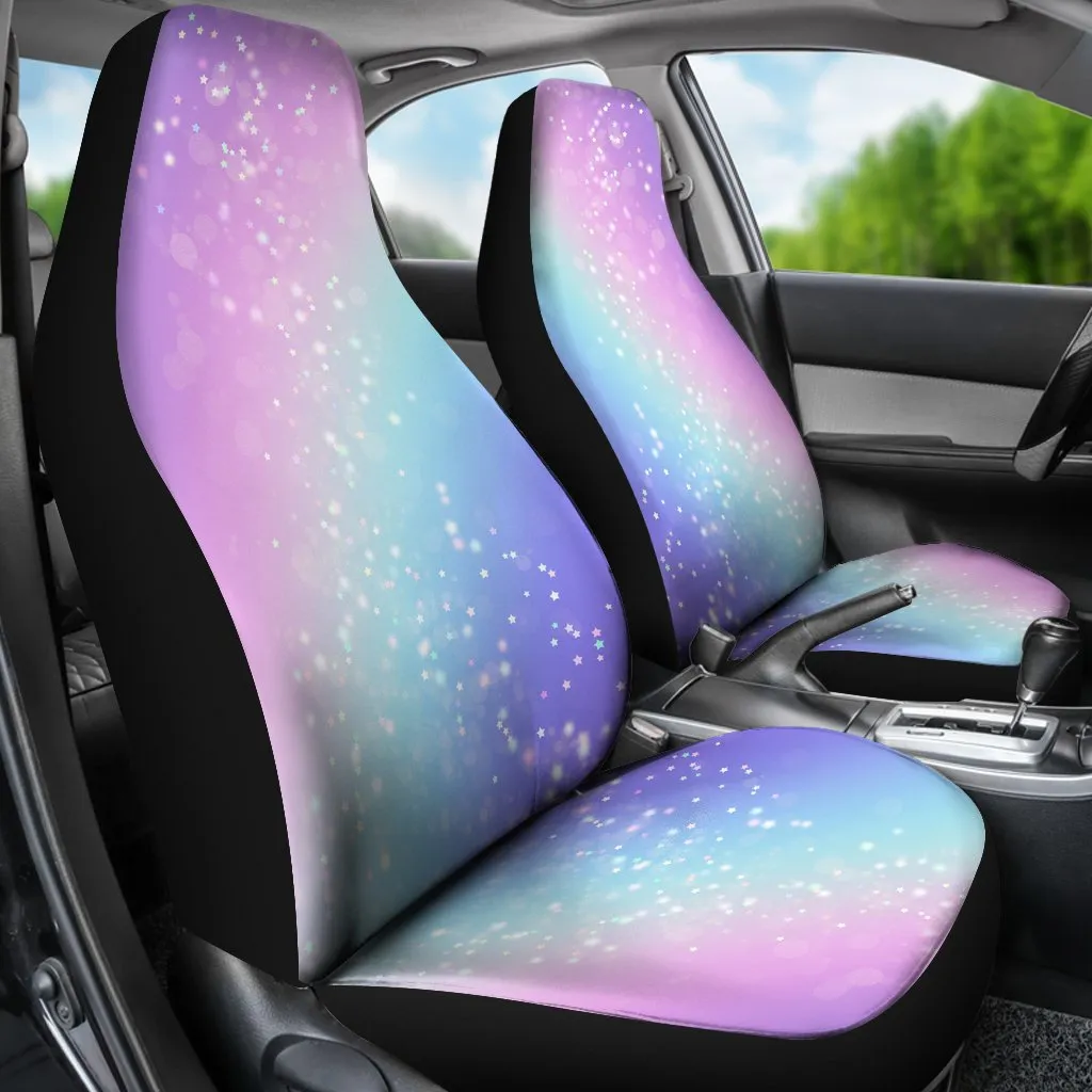 Custom Car Seat Covers - Bokeh Star Effect #101 | Purple Car Seat Covers Set, Lilac Car Seat Covers Set, Pink Car Seat Covers For Vehicle