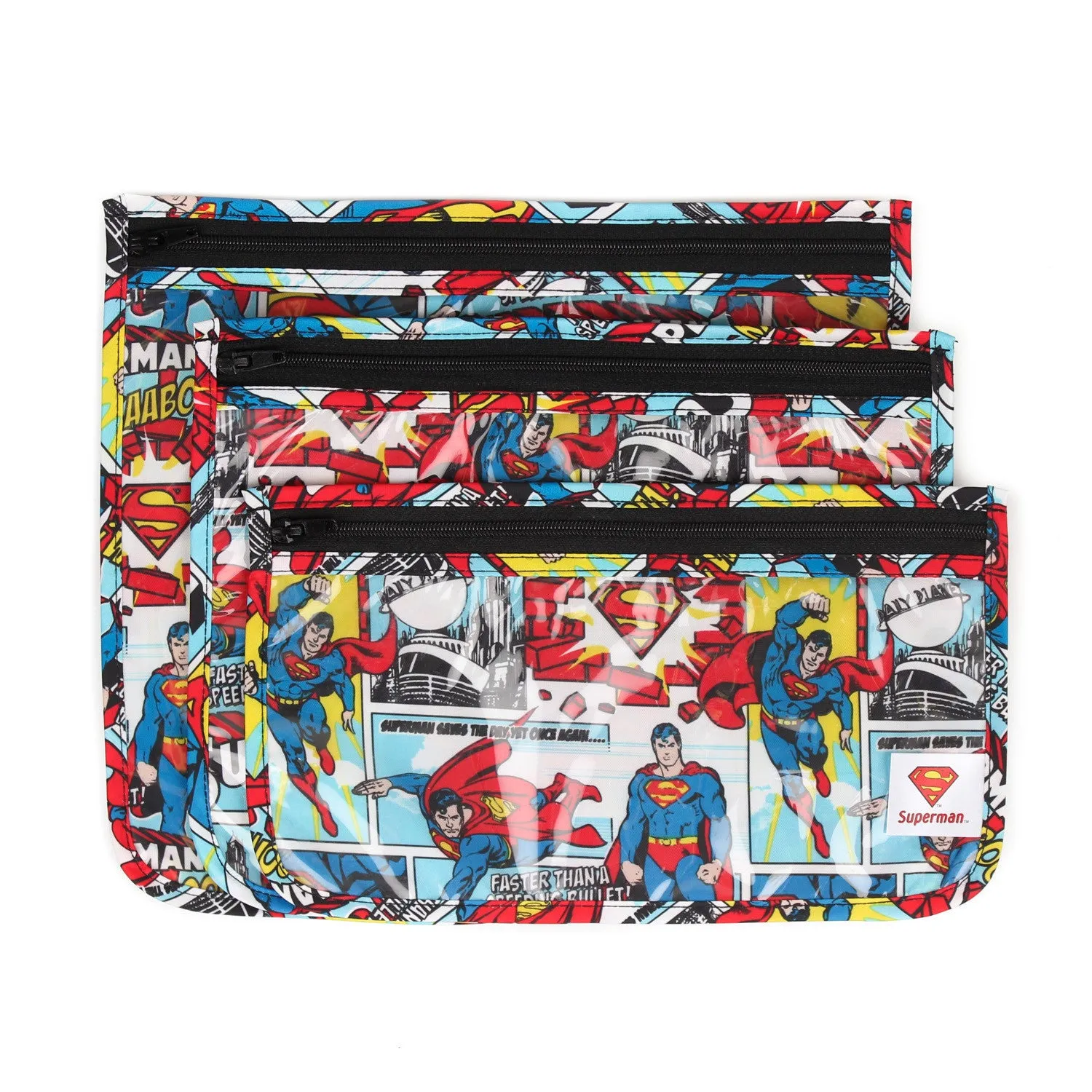 DC Comics Clear Travel Bag 3 Pack
