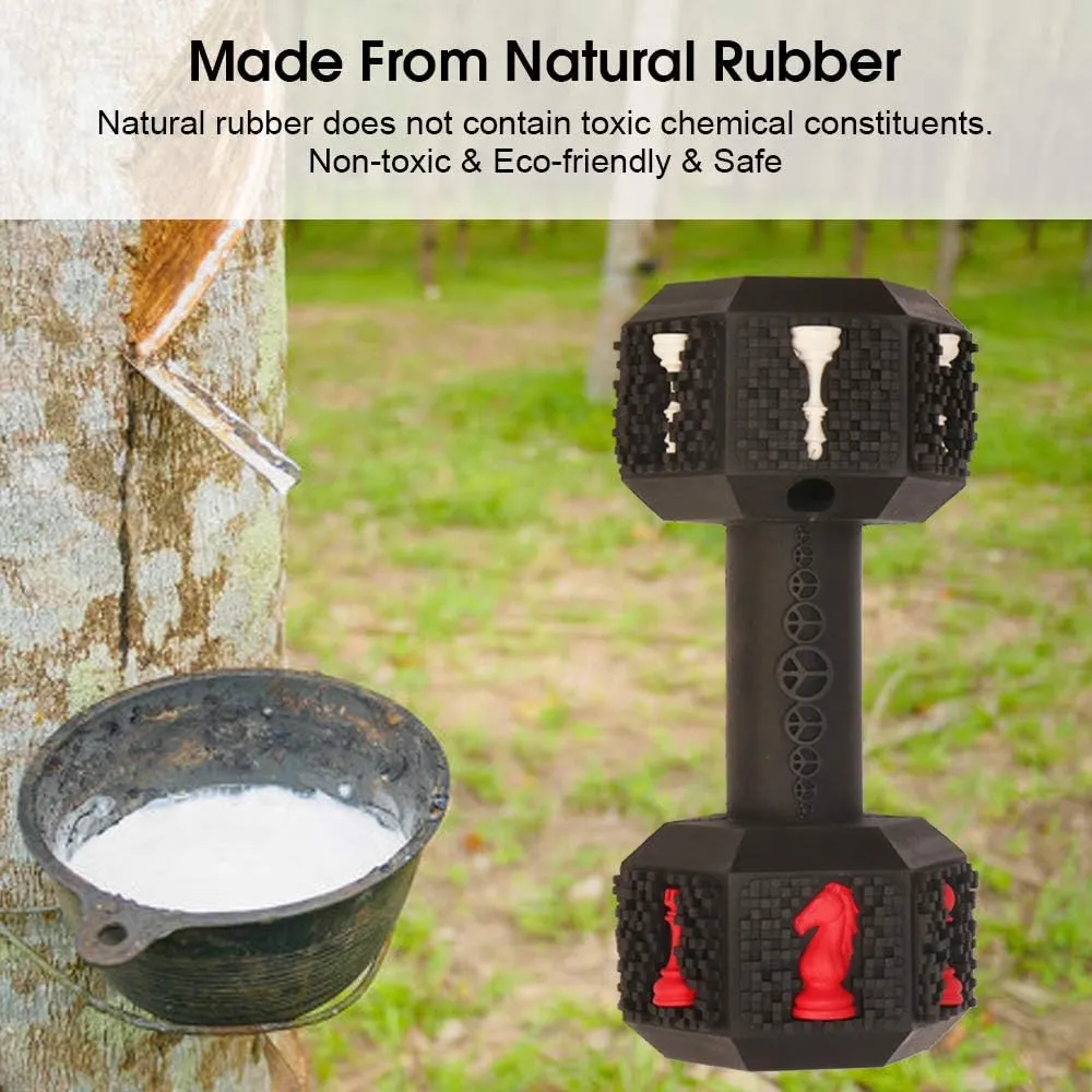 Dog Chew Toys for Aggressive Chewers Indestructible Dog Toys Tough Natural Rubber Dumbbell Toy for Small Medium Large Dogs XLarge Black