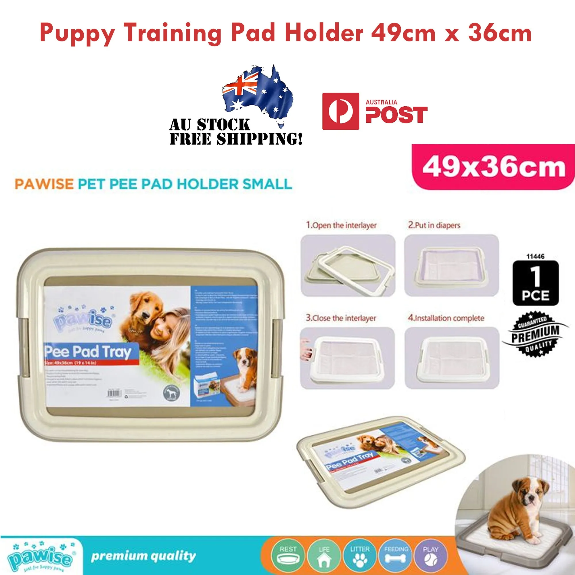 Dog Puppy Training Pad Holder Secure Clean Portable Toilet Potty Trainer 60x60cm