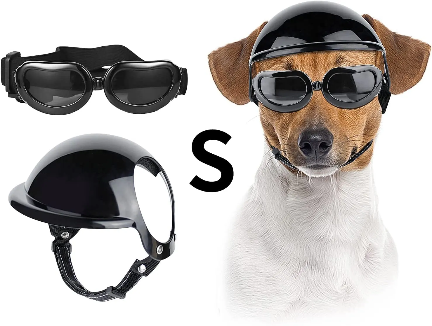 Dog Windproof Sunglasses & Helmet Set