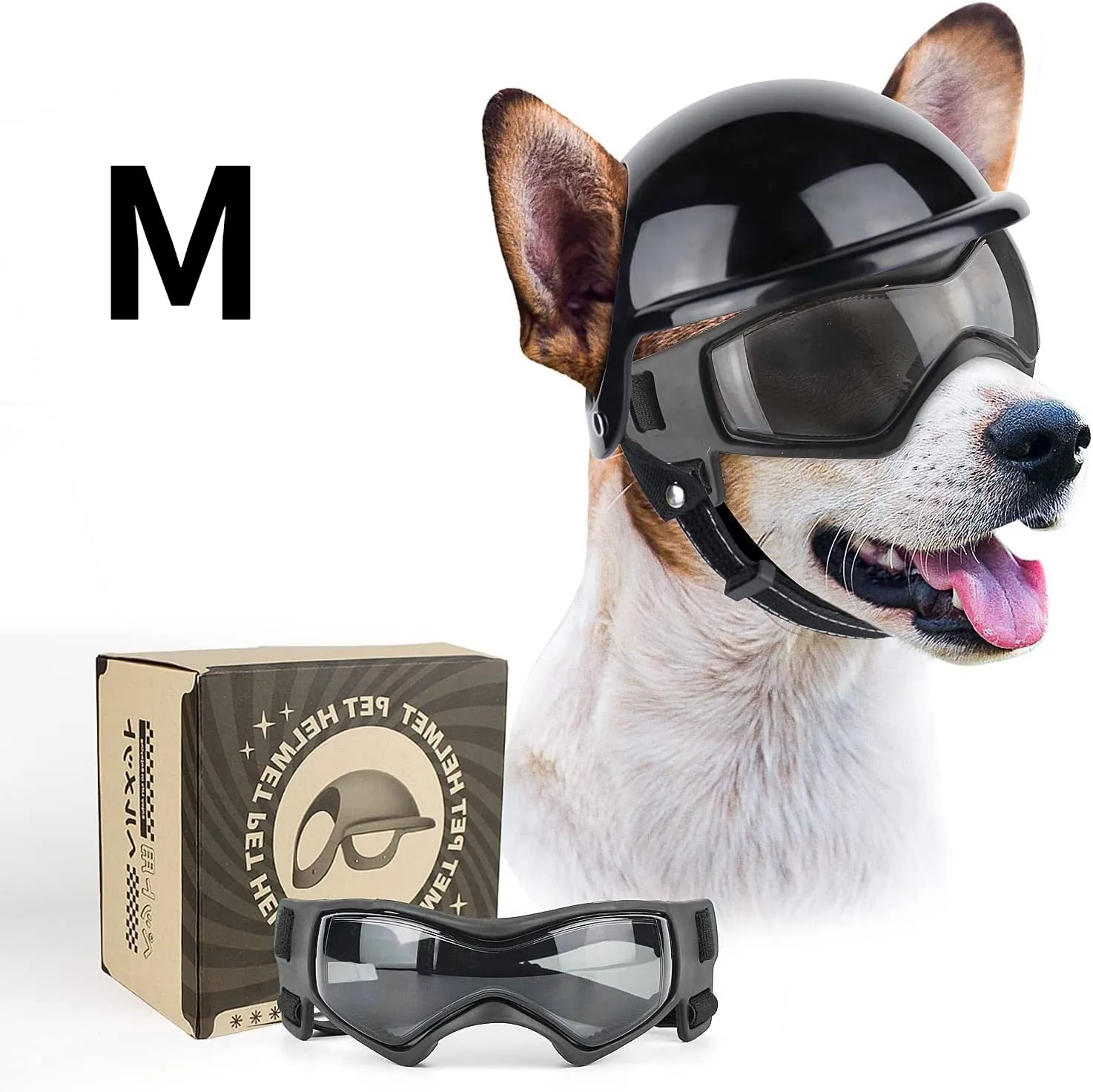 Dog Windproof Sunglasses & Helmet Set