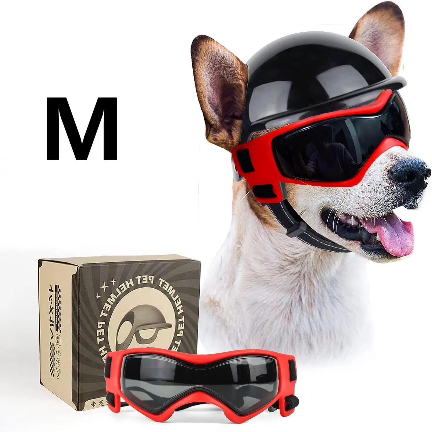 Dog Windproof Sunglasses & Helmet Set
