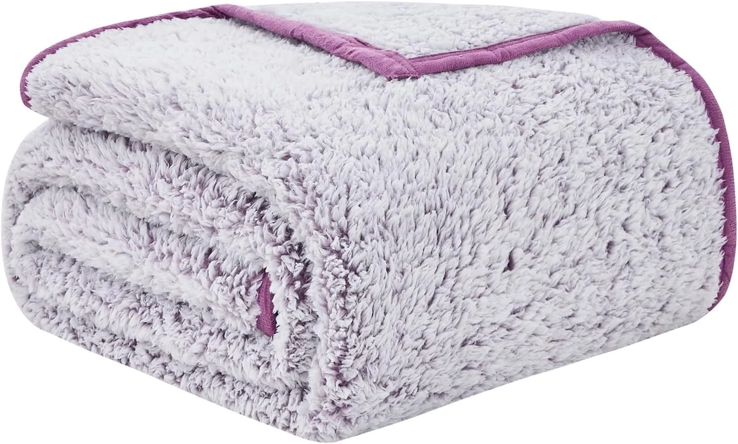 EMME Fleece Throw Blankets Soft Sherpa Plush Blankets for Couch Cozy Bed Blanket(Purple, 50"x60")