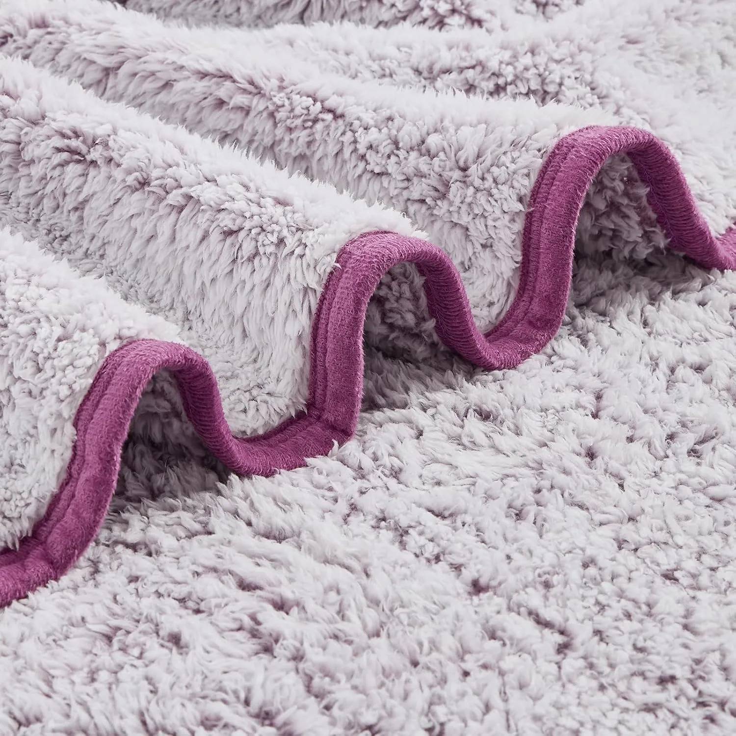 EMME Fleece Throw Blankets Soft Sherpa Plush Blankets for Couch Cozy Bed Blanket(Purple, 50"x60")