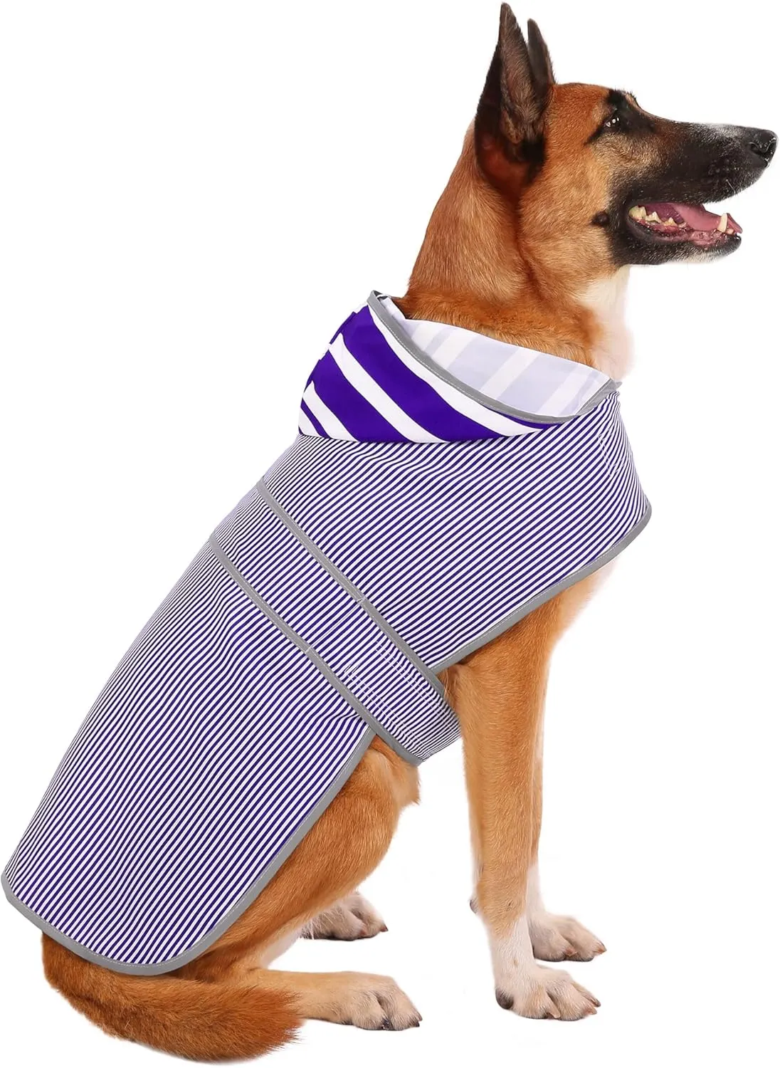 Extra Large Dog Raincoat with Hood and Leash Hole, Waterproof Dog Rain Jacket for Large Pets and Dogs