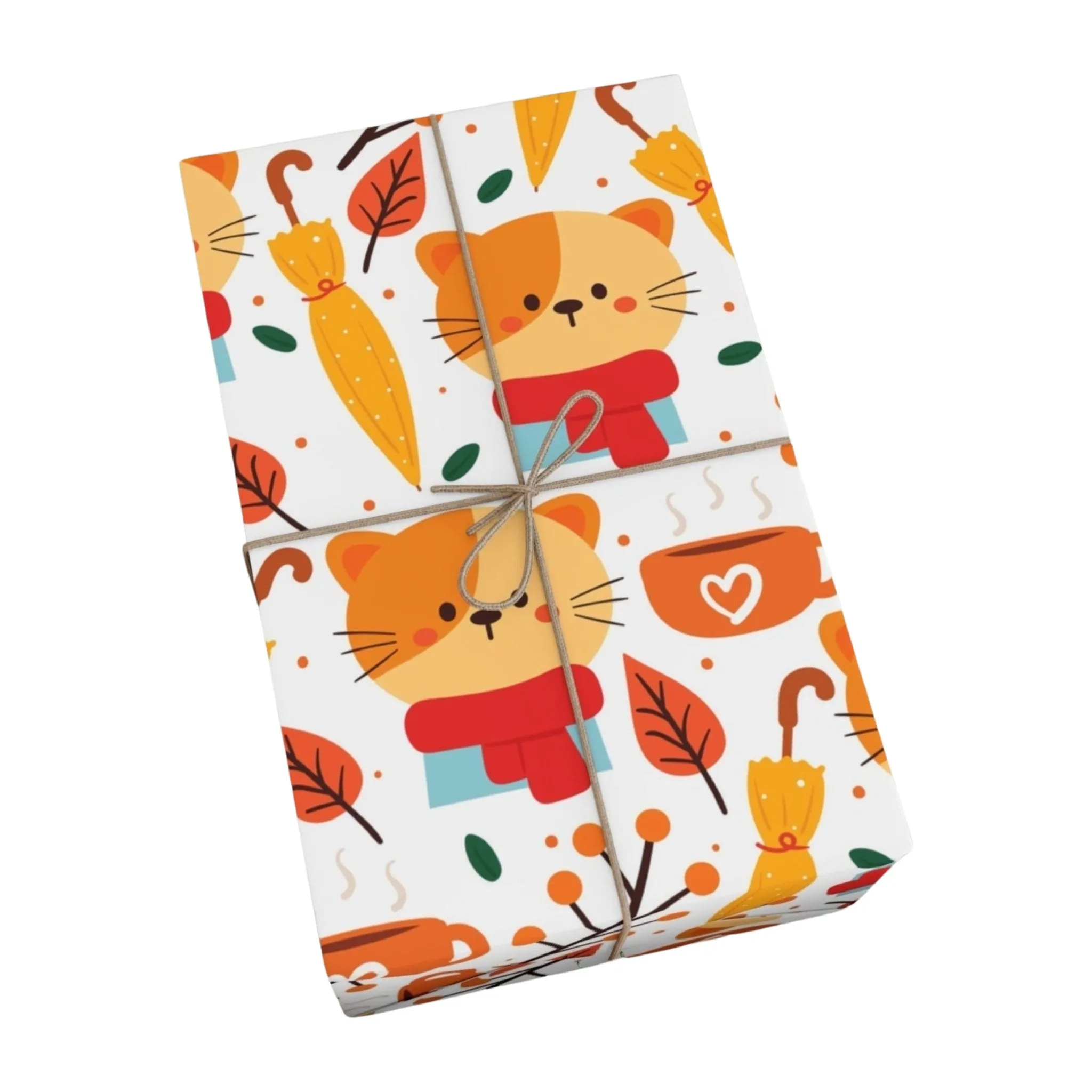 Fall Cat Gift Wrap
