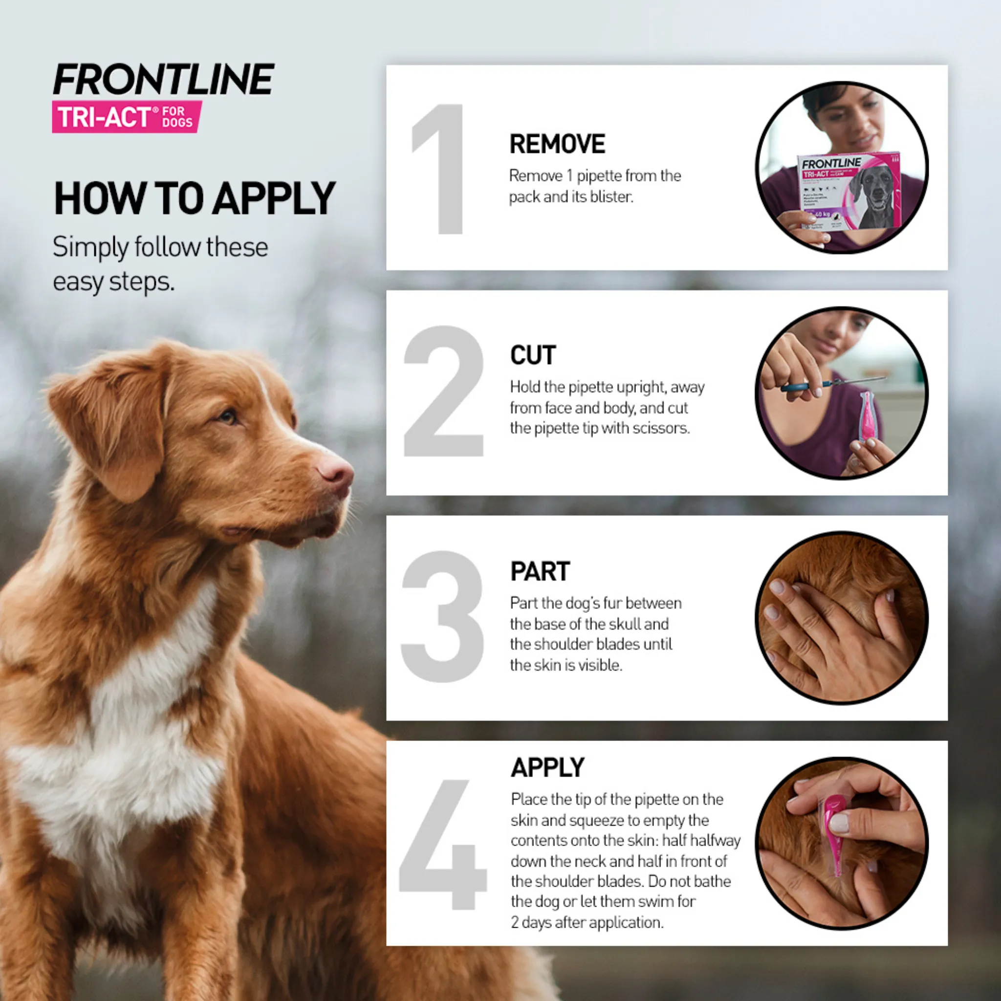Frontline Tri-Act Spot On Solution For Dogs - 5-10kg