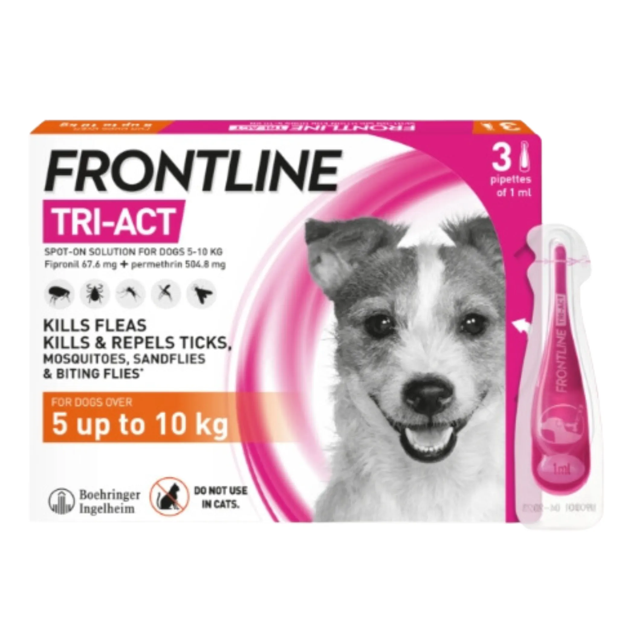 Frontline Tri-Act Spot On Solution For Dogs - 5-10kg