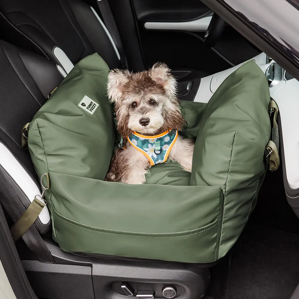 Full Leather Dog Pet Car Seat Bed - Fort