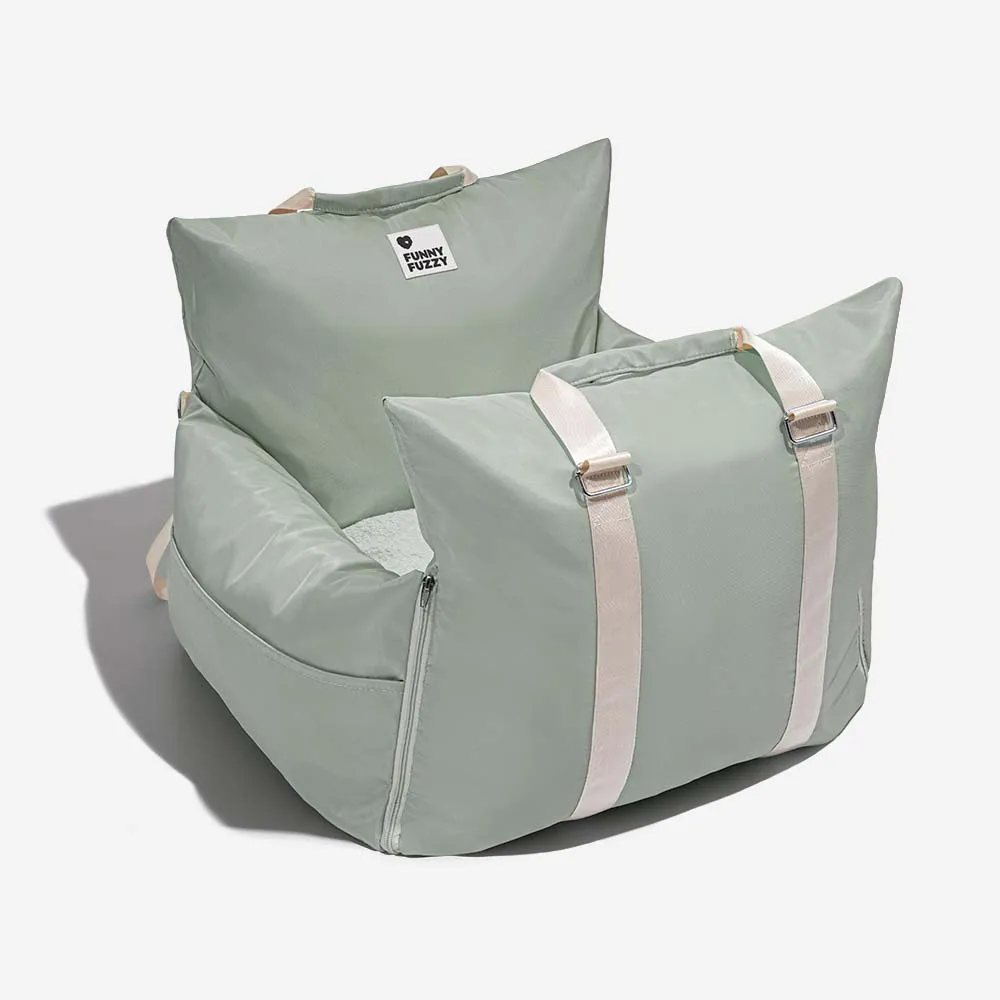 Full Leather Dog Pet Car Seat Bed - Fort