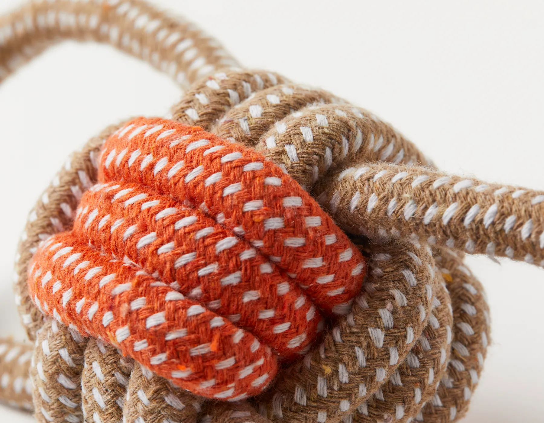 Grey and Orange Double Loop 3" Celtic Knot Rope Dog Toy