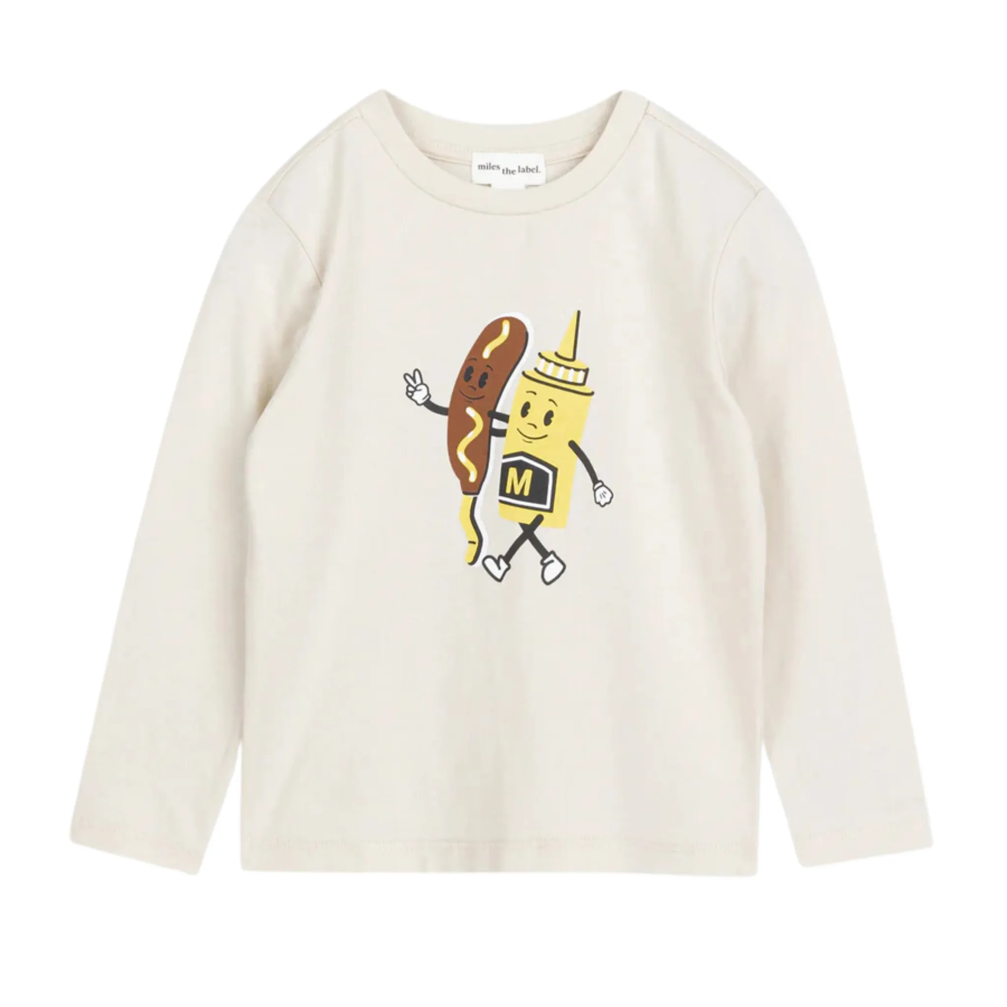 Jersey Top - Mustard & Corn Dog Print on Birch by miles the label.