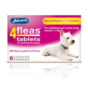 Johnsons 4fleas Tablets for Puppies and Small Dogs 6 Tablets