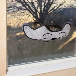 K&H Pet Products EZ Mount Kittyface Window Bed Gray 27″ x 8″ x 11″ – KH9185