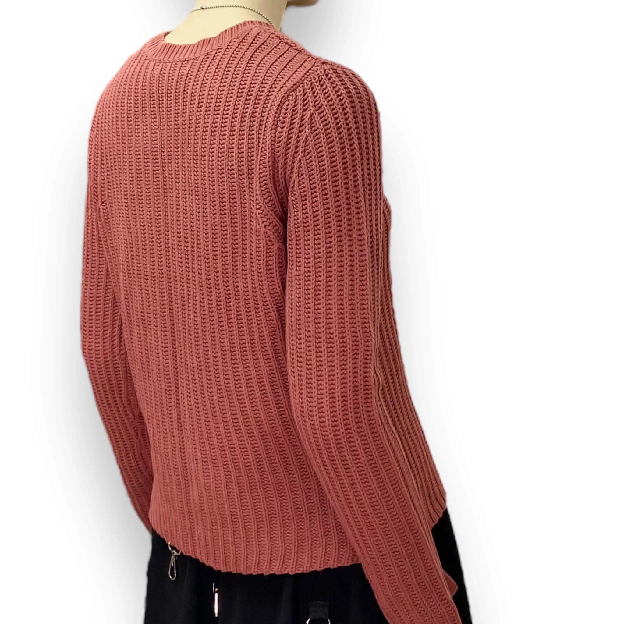 Lace Up Sides Rib Knit Sweater
