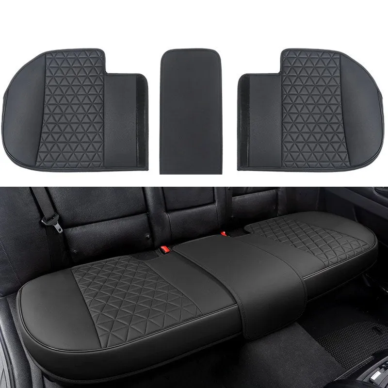 Leather Car Seat Cover for Bottom Only 3D Tailored Universal Black