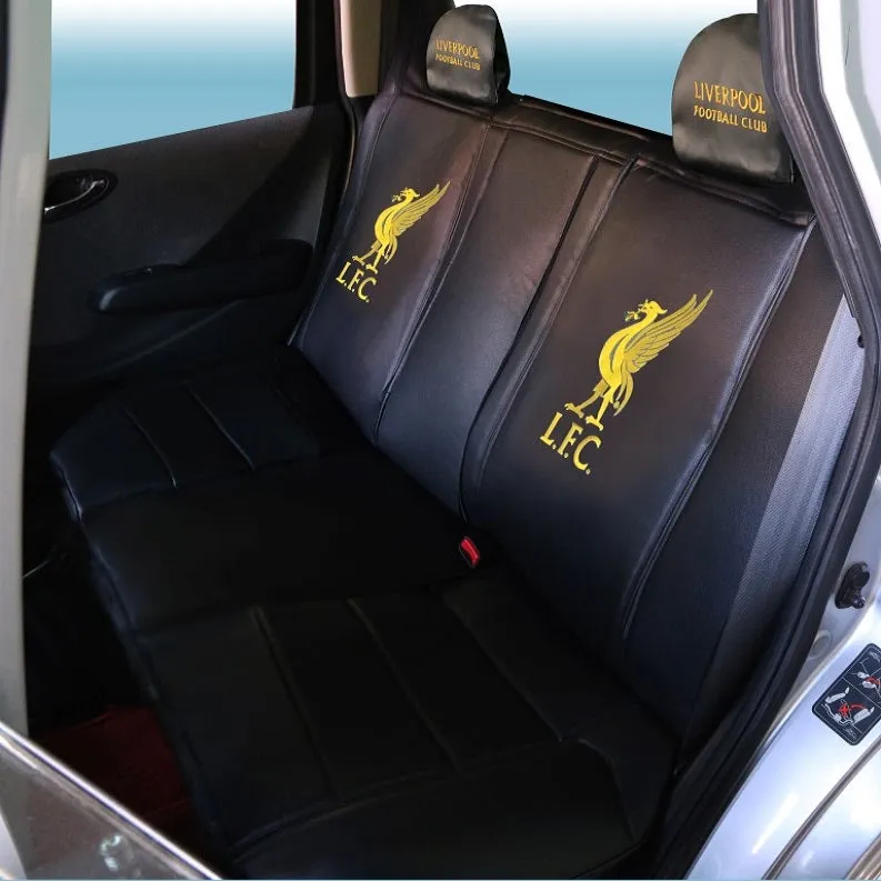 Liverpool Car Seat Cover Set (black, front, rear and steering wheel cover) Superior Limited Edition