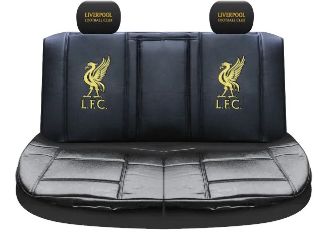 Liverpool Car Seat Cover Set (black, front, rear and steering wheel cover) Superior Limited Edition