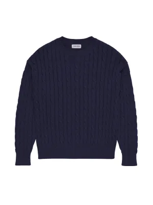 NEW: Cable Knit Sweater Navy