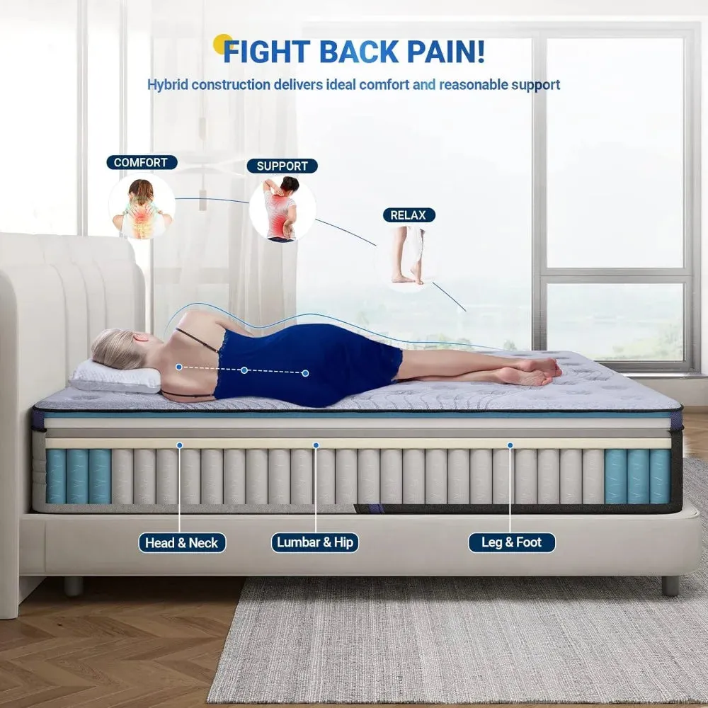 New CoolRest 10-Inch Hybrid Queen Mattress with Pocket Innerspring & Motion Isolation
