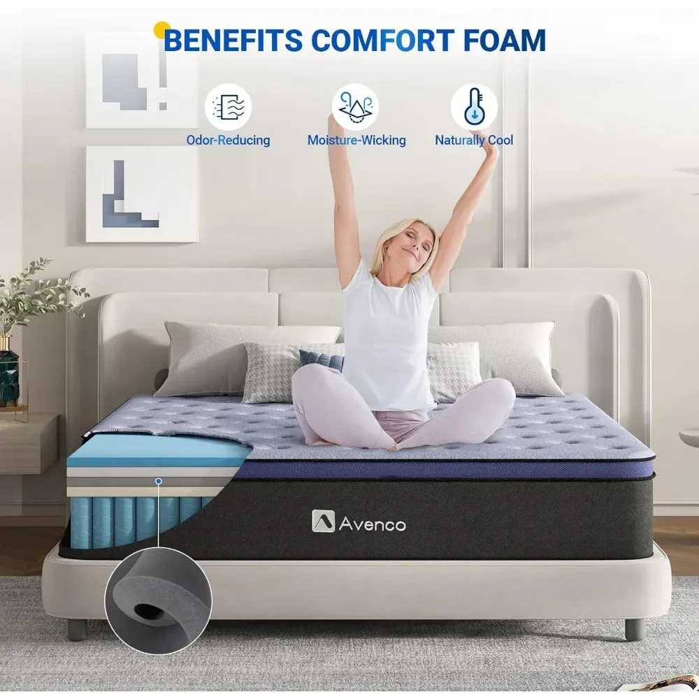 New CoolRest 10-Inch Hybrid Queen Mattress with Pocket Innerspring & Motion Isolation