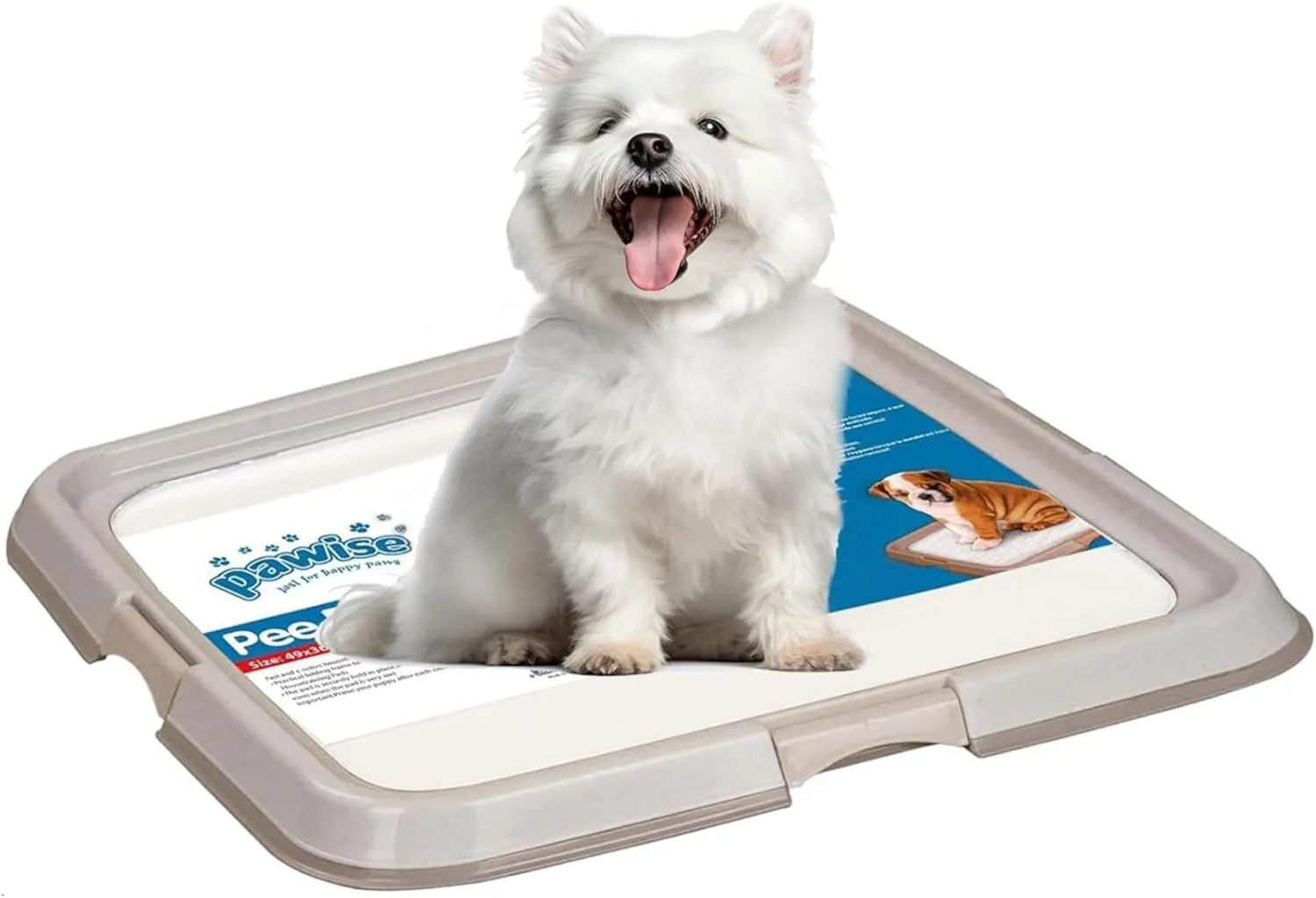 PAWISE Puppy Pee Pad Holder, Dog Training Pad Tray for Puppies and Small Dogs,Non-Slip Reusable Dog Pad Holder, Pet Toilet Tray for Potty Training(Suitable for 15*10 Pee Pad, Pee Pads Not Included)