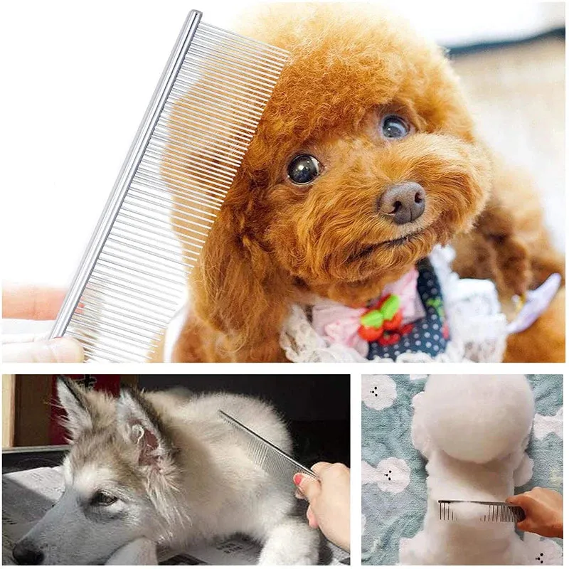 Pet Dematting Comb – Stainless Steel Grooming Tool for Dogs & Cats
