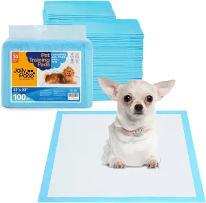 Pet Pee Pads - Strong Absorption& Leak-Proof for Dogs - Puppy Pads - Super Absorbent, Waterproof, Quick-Dry, Unscented for Dogs and Cats, Rabbits (Pack of 100 - 22x22)